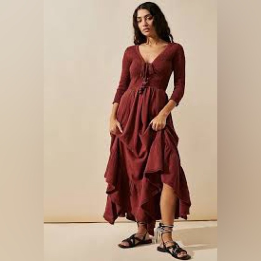 Free people Burgundy Maxi Dress